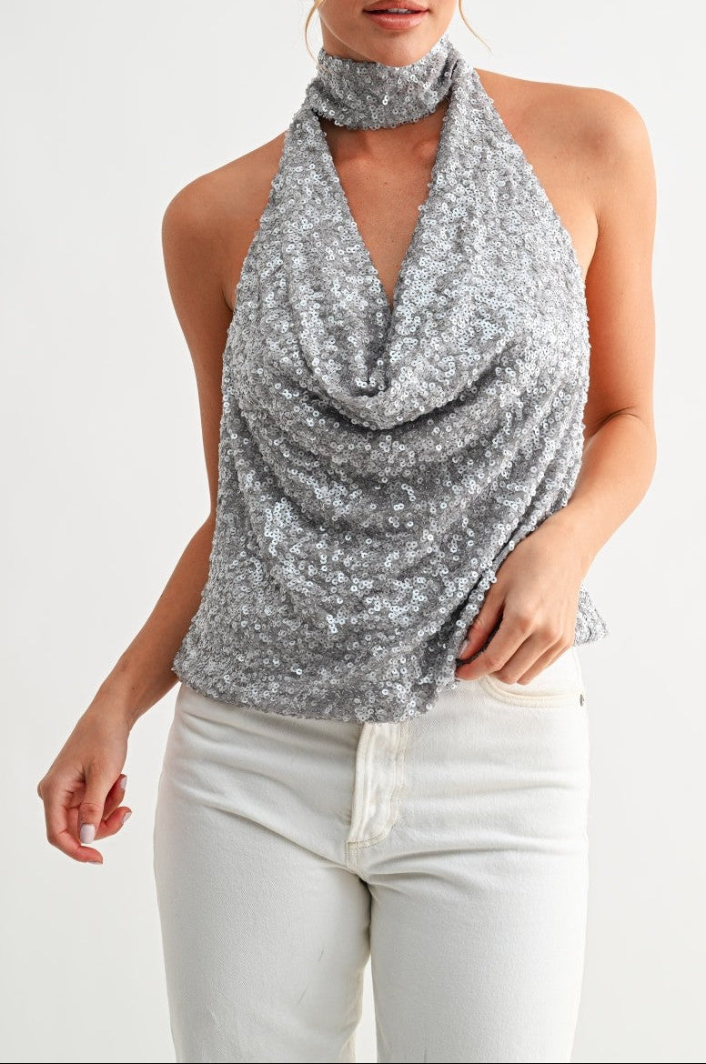 LENTEJUELAS HALTER TOP