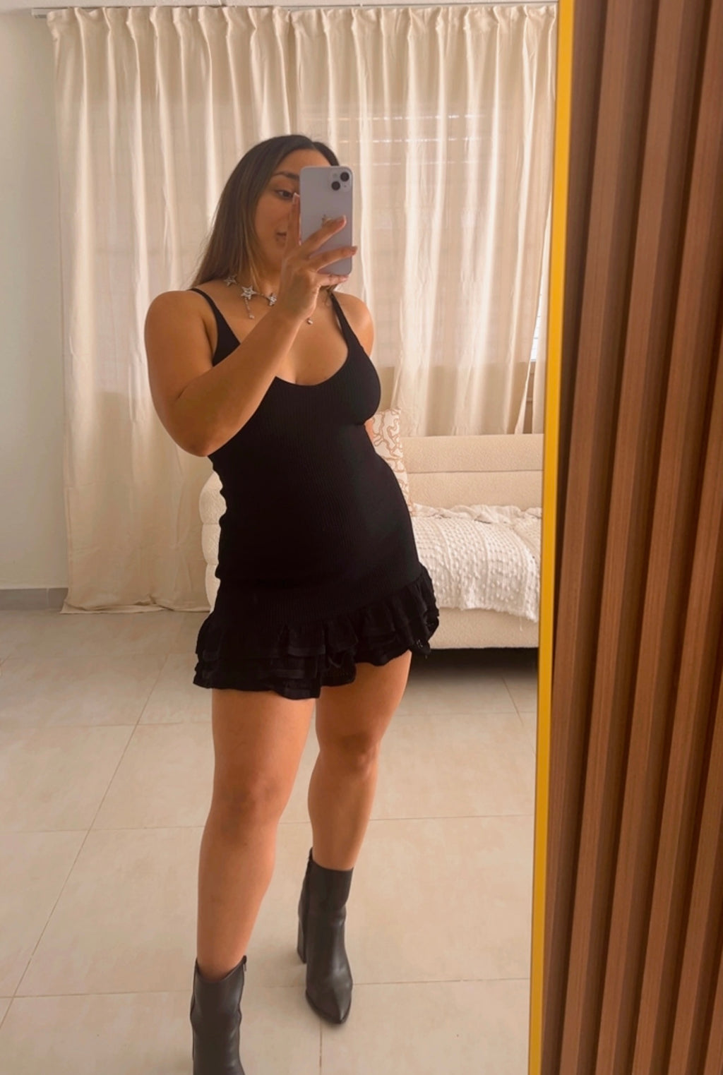 EASE BLACK MINI DRESS