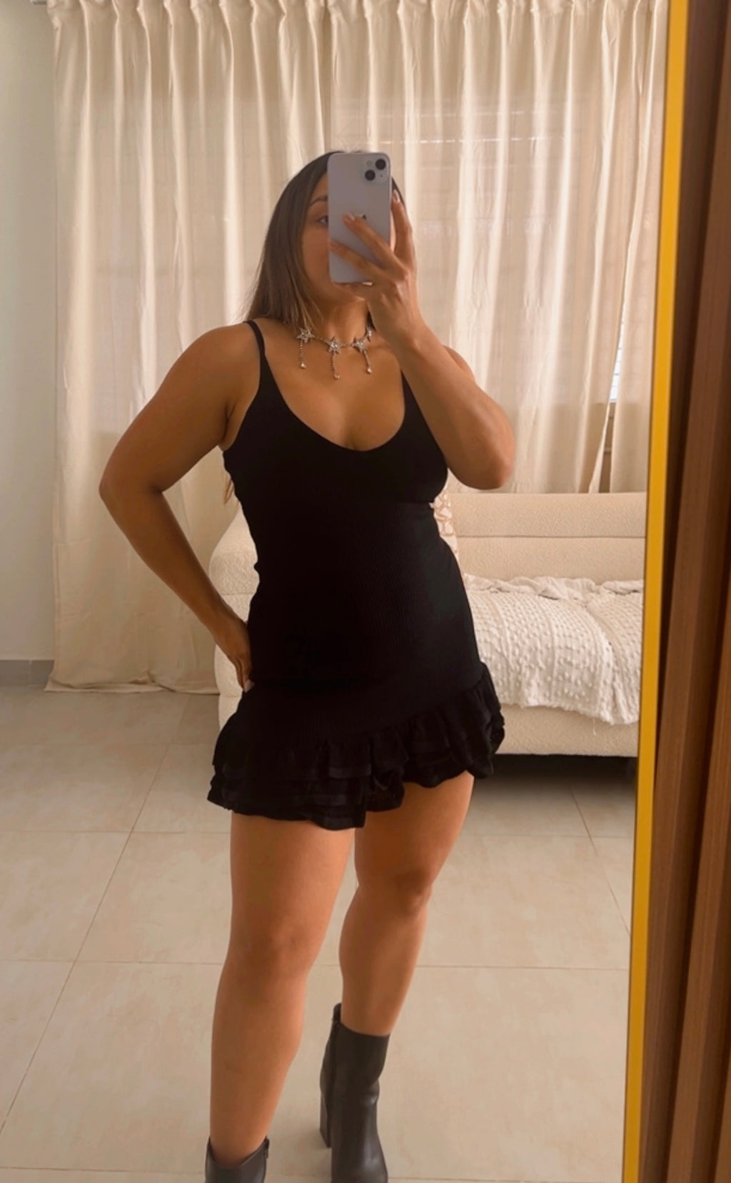 EASE BLACK MINI DRESS